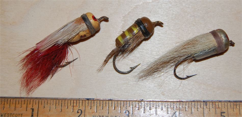 Unknown Maker - Three Fly Rod Bass Bugs